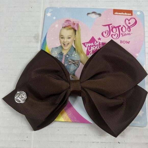 Nickelodeon JoJo Siwa Girls Signature Collection Basic Hair Bow Clip Brown - Picture 1 of 6